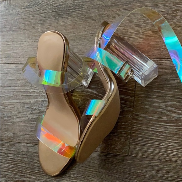 Clear Chunky Heels - Picture 2 of 5